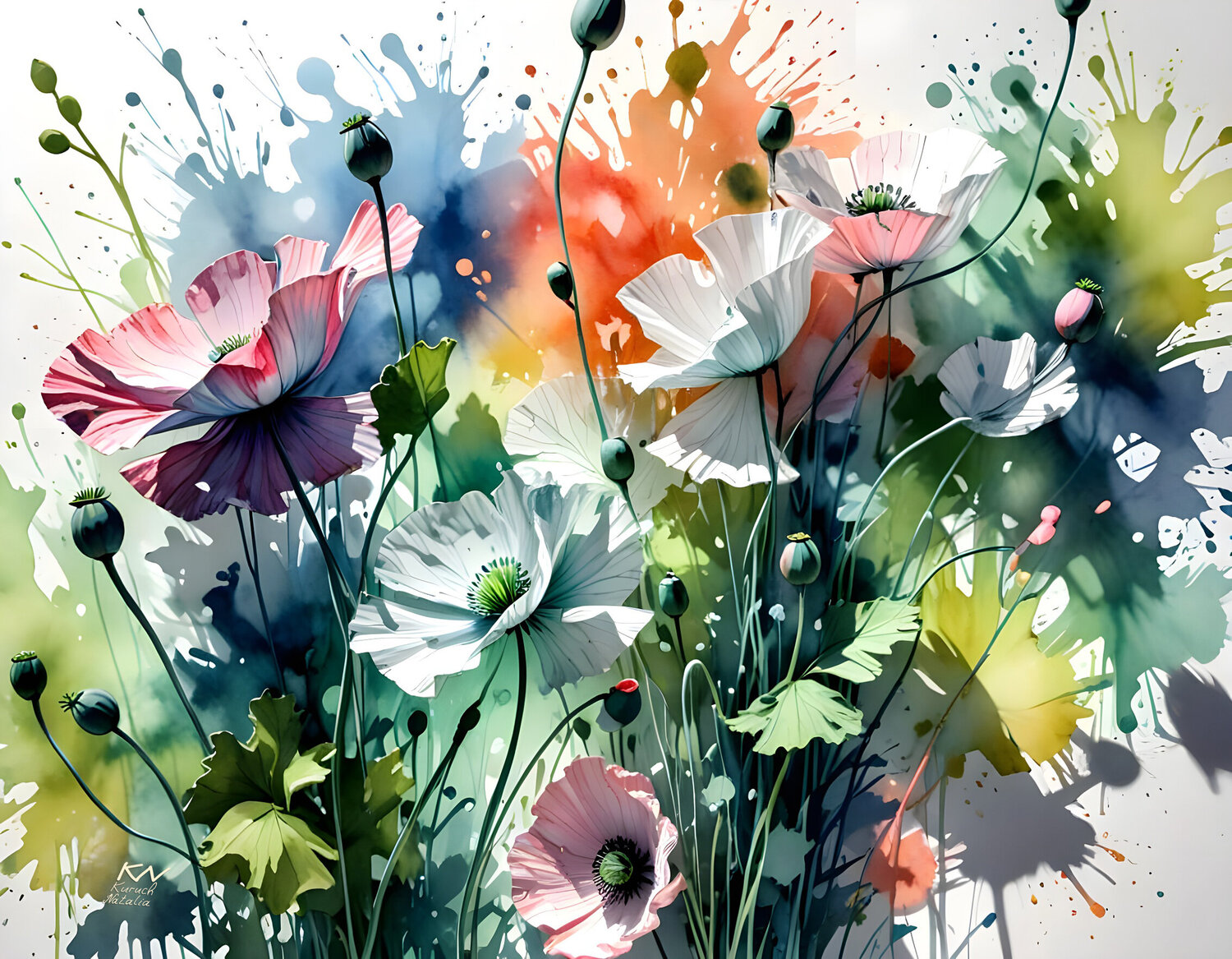 Dance of flowers Natalia Kuruch Original painting for sale