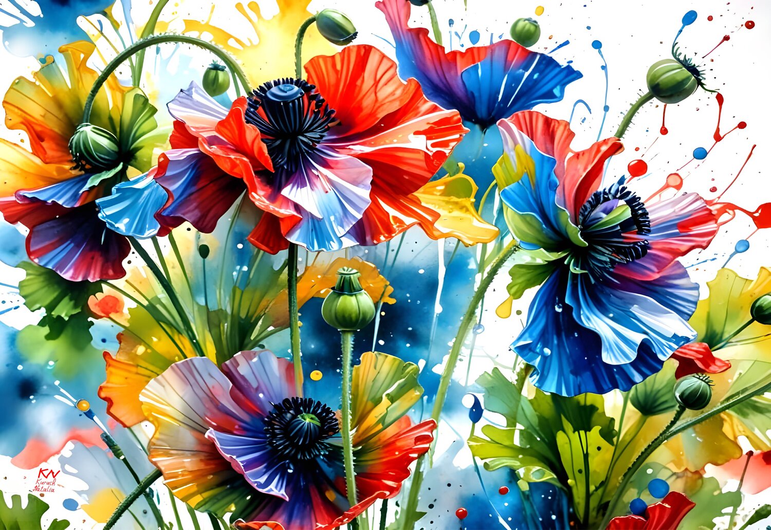 Colorful happiness Natalia Kuruch Original painting for sale
