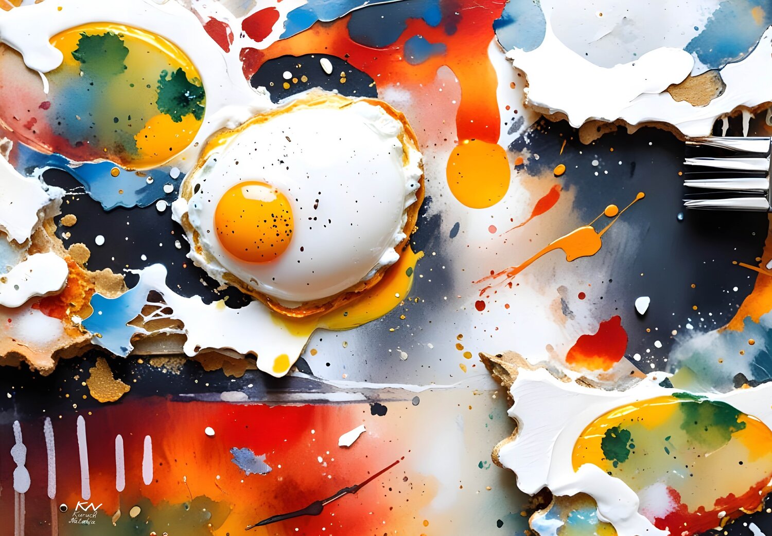 Egg Yolk Palette Natalia Kuruch Original painting for sale