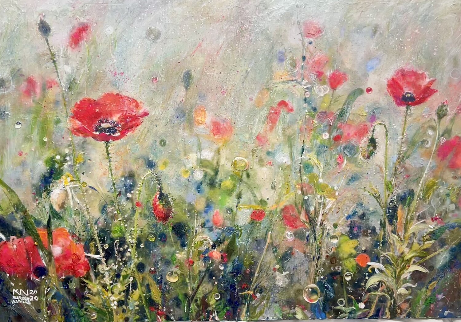 Where Poppies Bloom After Rain Natalia Kuruch Original painting for sale