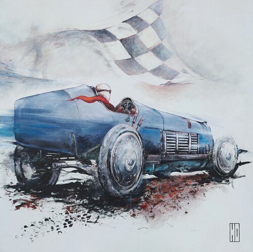 Blue flame by Hubert Ollivier, Painting for Sale on Select