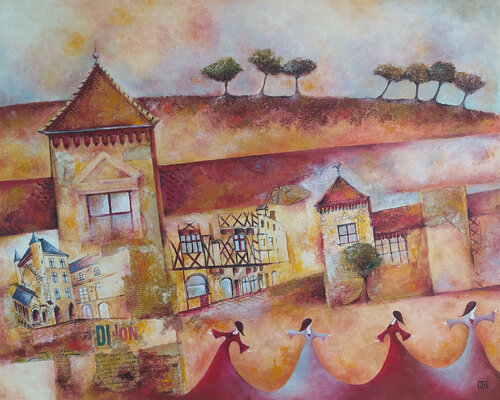 Carnets de voyages - Dijon by Hubert Ollivier, Painting for Sale on Select