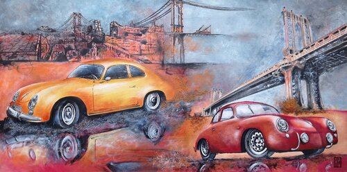 Red and yellow by Hubert Ollivier, Painting for Sale on Select