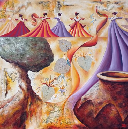 Pétales de fraicheur by Hubert Ollivier, Painting for Sale on Select