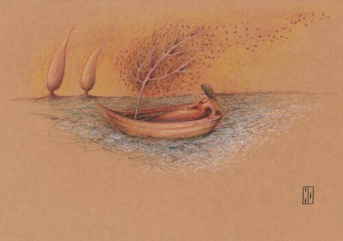 Chevelure naturelle by Hubert Ollivier, Drawing for Sale on Select