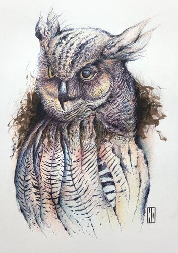 Le roi de la nuit by Hubert Ollivier, Drawing for Sale on Select