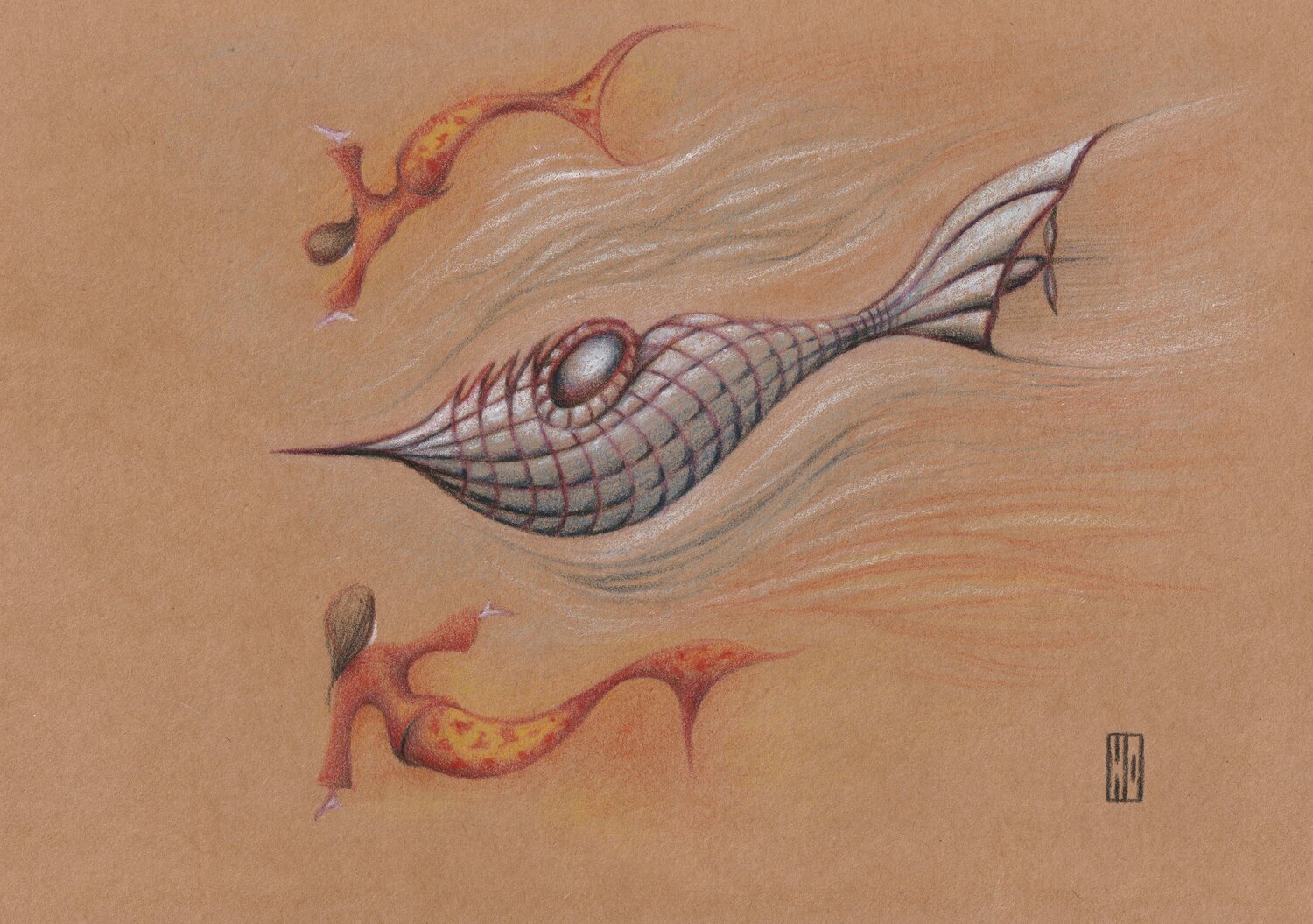 Nul ne résiste à leurs chants d'amour Hubert Ollivier Drawing for sale