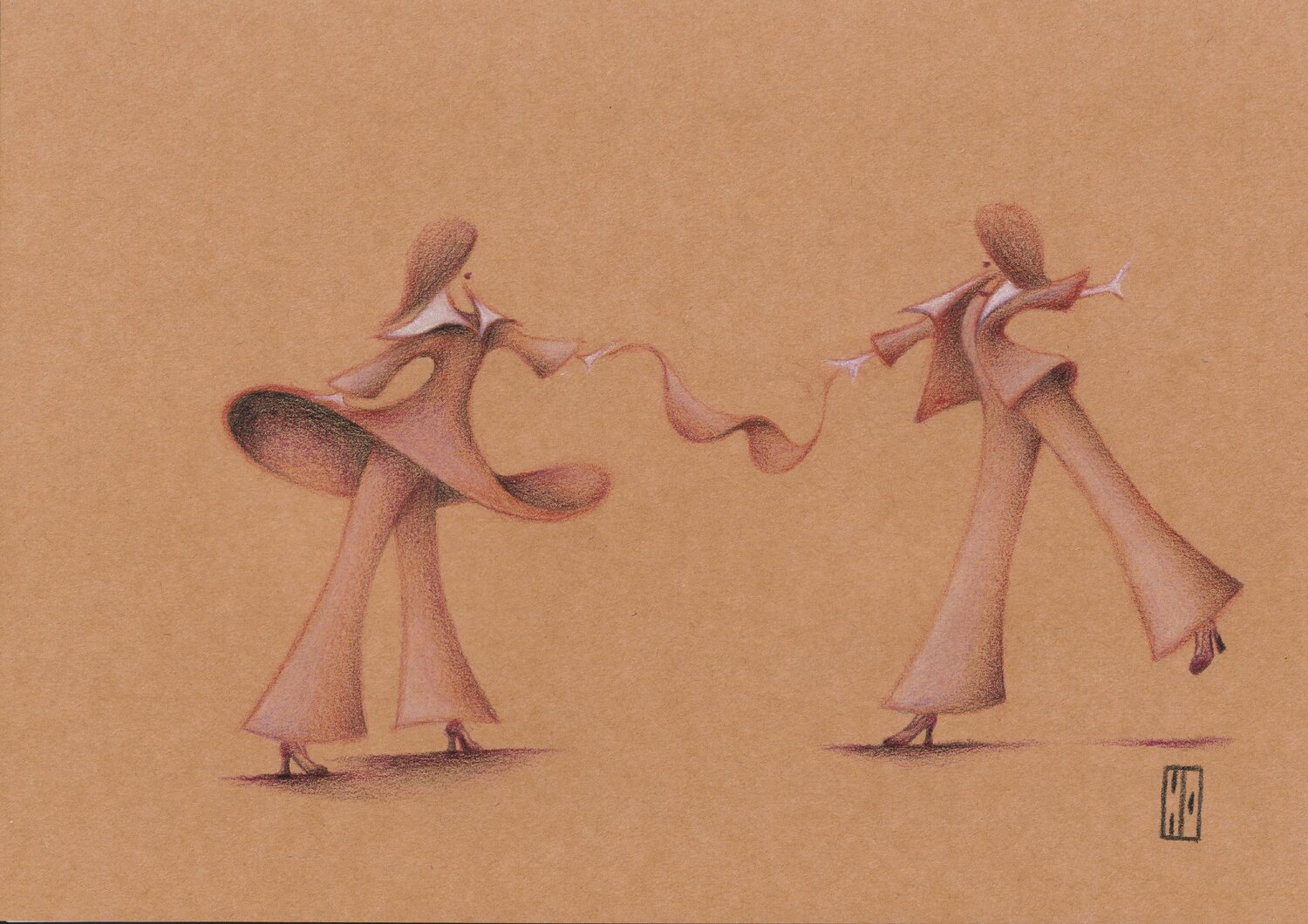 Des rubans d'elles Hubert Ollivier Drawing for sale