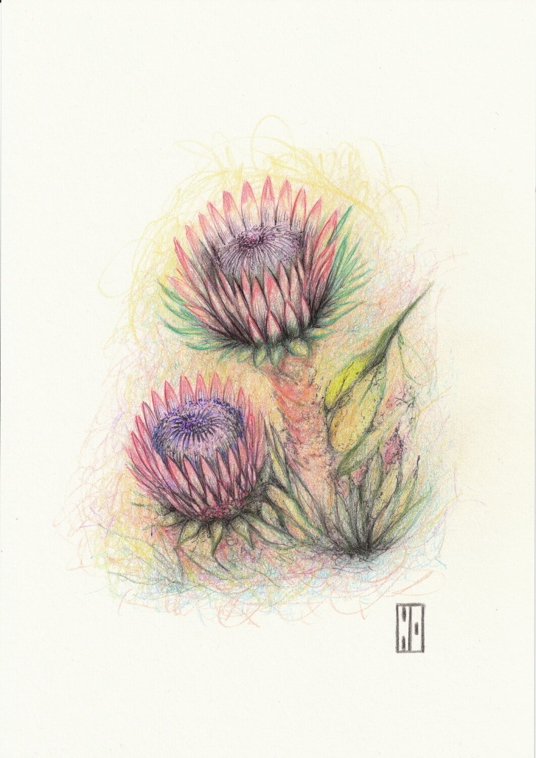 Cyclades II Hubert Ollivier Drawing for sale