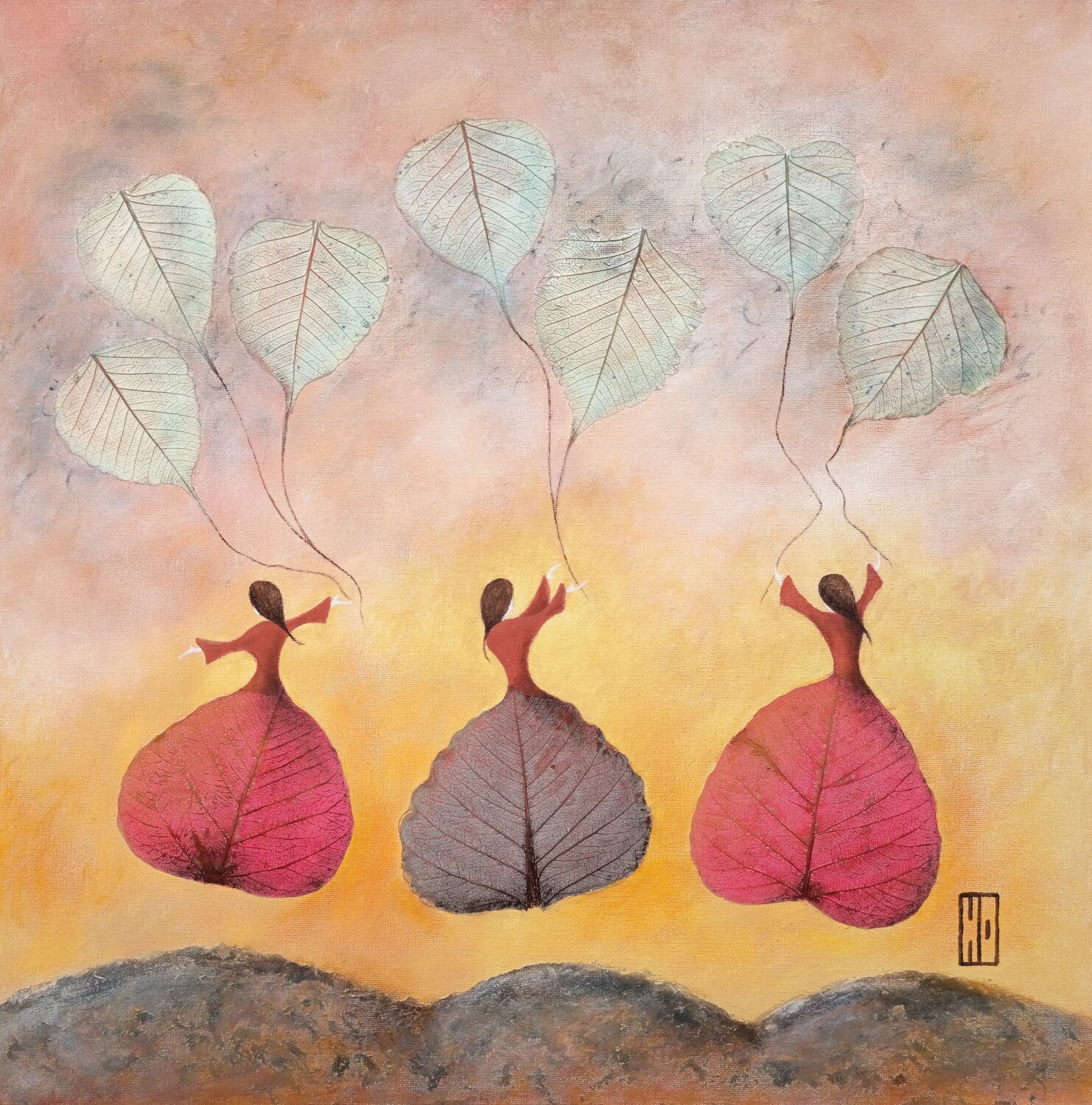 Un été en apesanteur Hubert Ollivier Original painting for sale