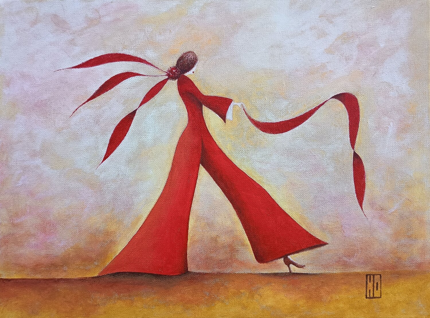 Une fille électrique Hubert Ollivier Original painting for sale