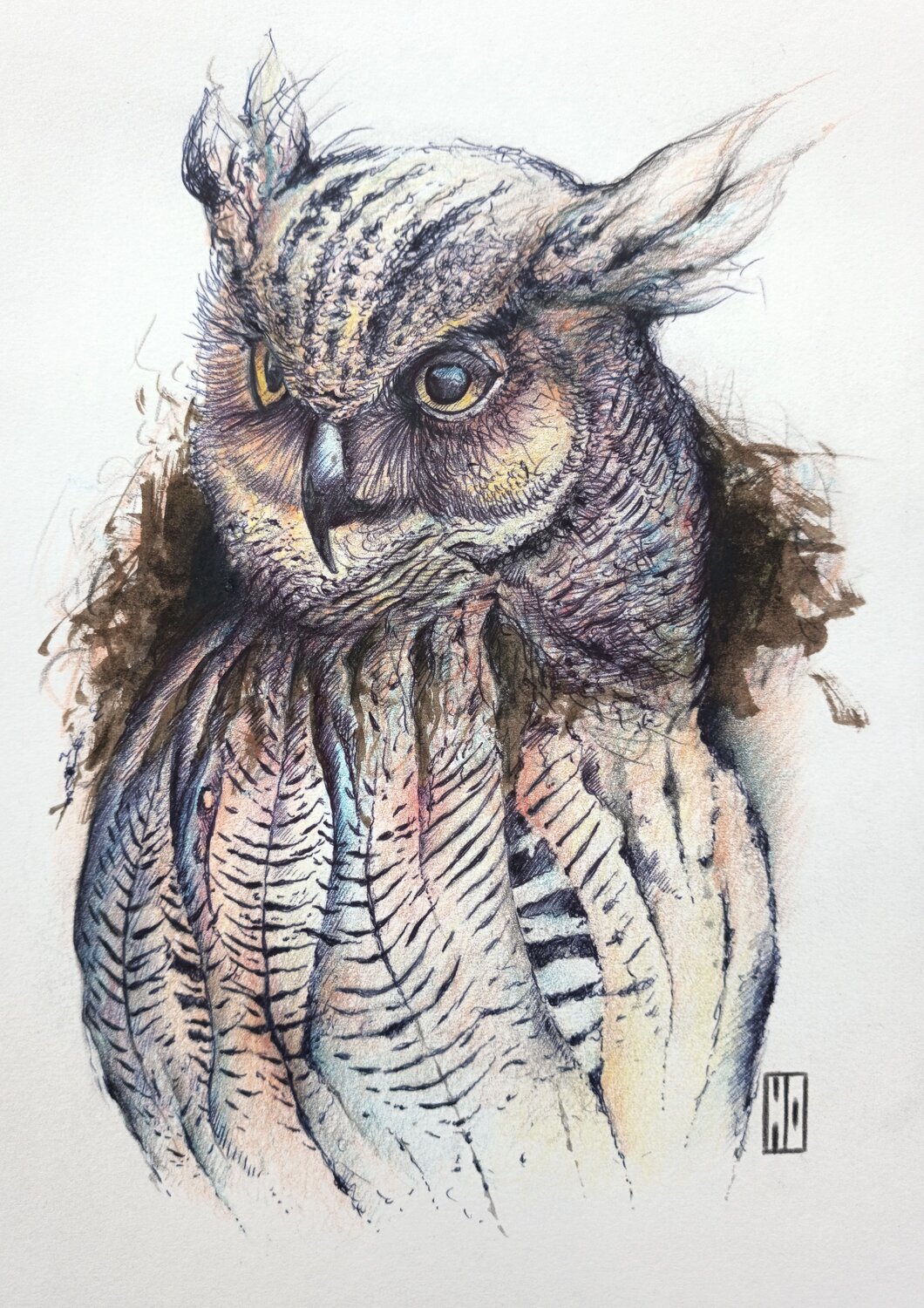 Le roi de la nuit Hubert Ollivier Drawing for sale