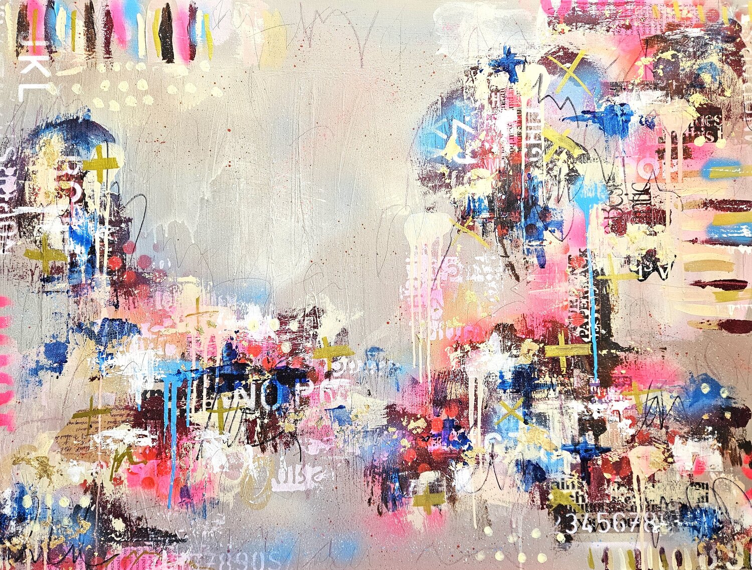 City Song Lorette C. Luzajic Original painting for sale