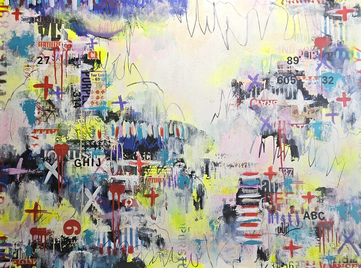 Thrill of a Lifetime original abstract street painting statement art Lorette C. Luzajic Original painting for sale