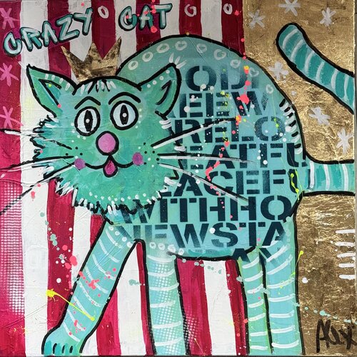 CRAZY CAT by Alexandra Machmar, Painting for Sale on Select