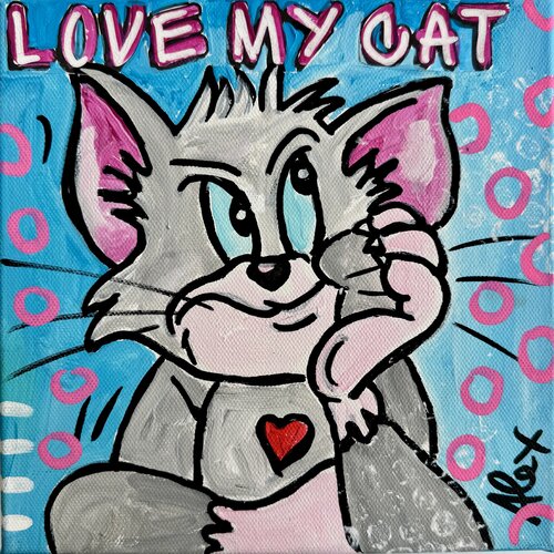 LOVE MY CAT by Alexandra Machmar, Painting for Sale on Select