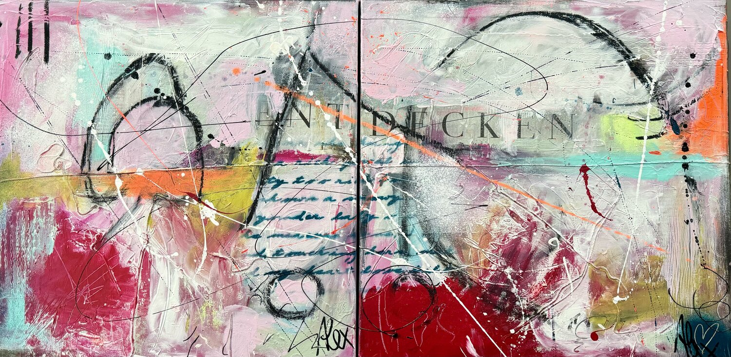 Diptychon ENTDECKE Alexandra Machmar Original painting for sale