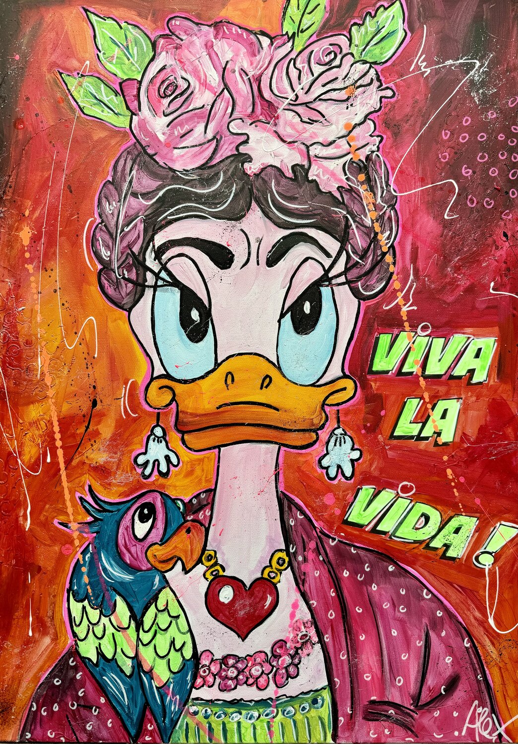 VIVA LA VIDA ! Alexandra Machmar Original painting for sale