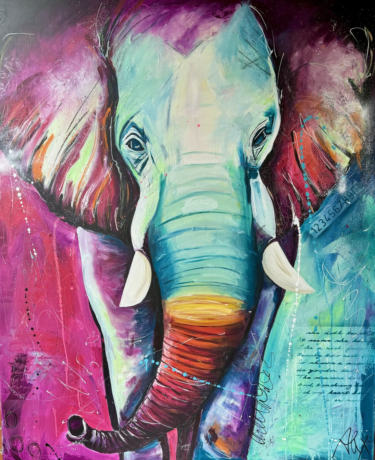 GAJAH Alexandra Machmar Original painting for sale