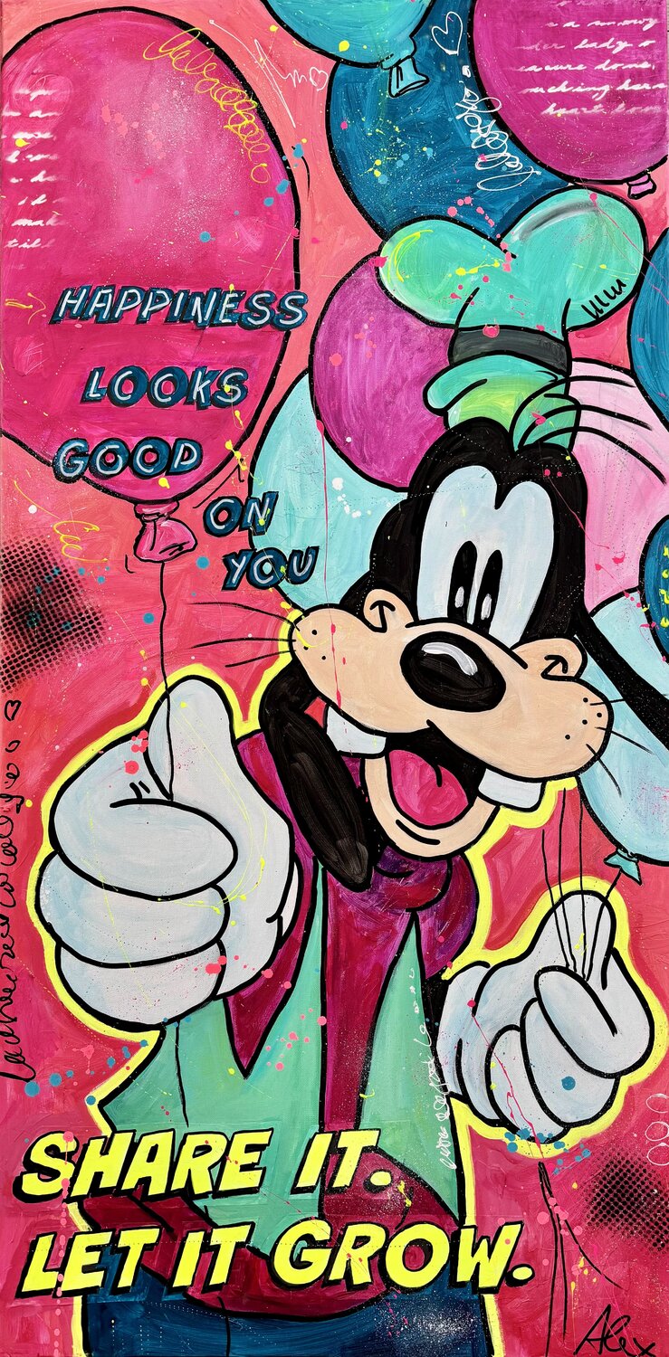 HAPPINESS LOOKS GOOD ON YOU Alexandra Machmar Original painting for sale