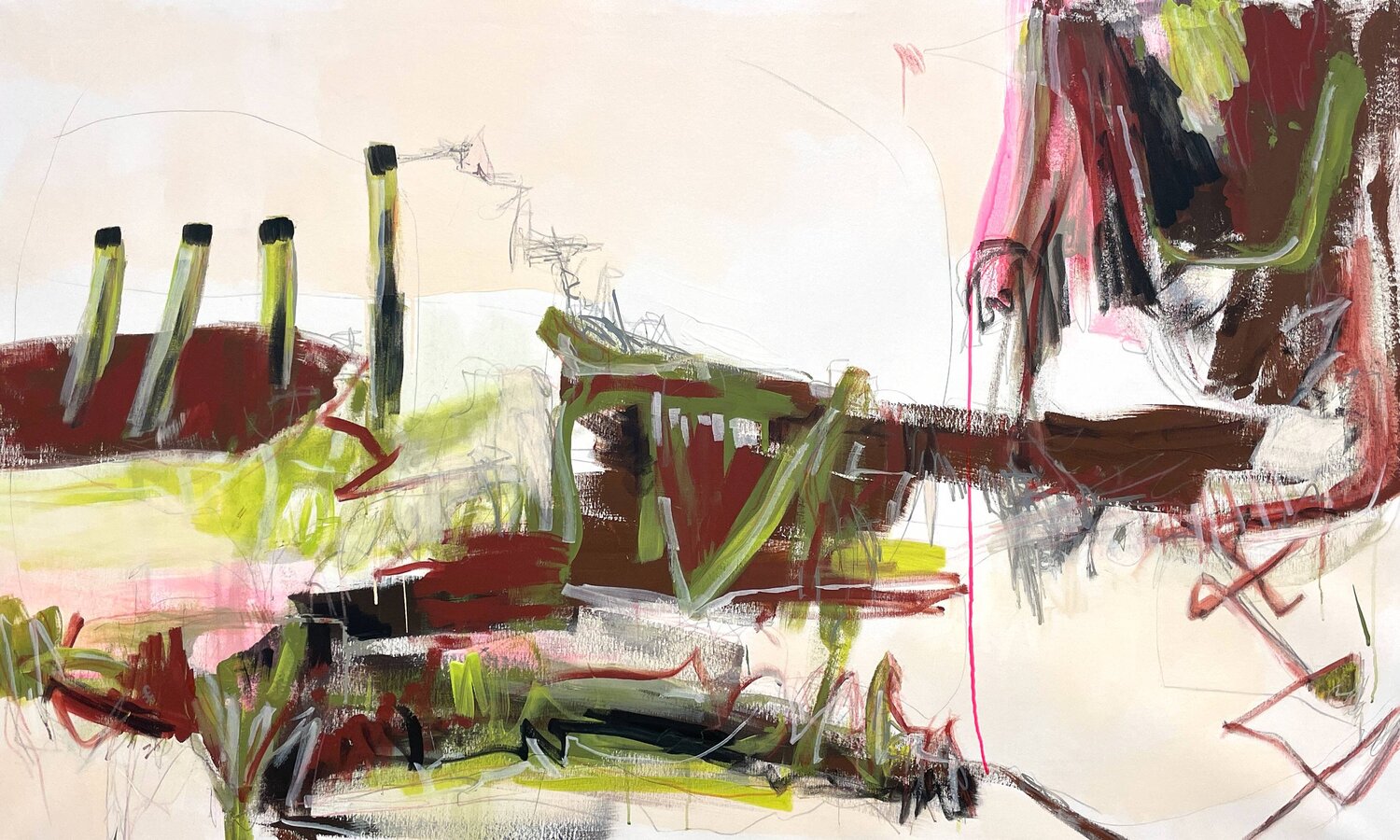 Industrial Chic Cheryl Harrison Original painting for sale