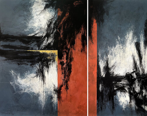 Intensity of Purpose - Diptych by Peisy Ting, Painting for Sale on Select