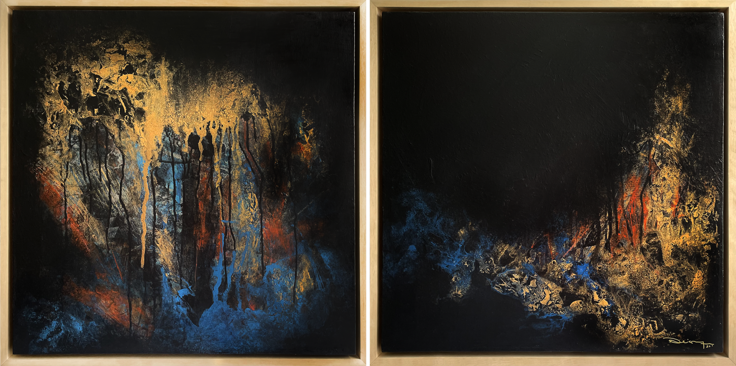 Darkness & Dreams - Diptych Peisy Ting Original painting for sale