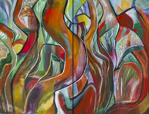 SNAPPY GUM DIPTYCH by Tillian ·, Painting for Sale on Select