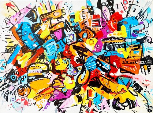 Diagonale du feu by Frob, Painting for Sale on Select