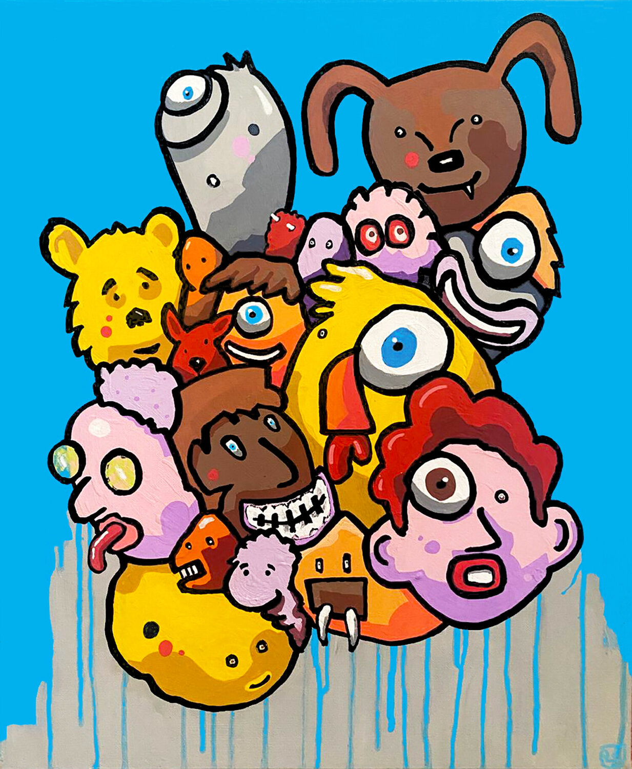 Tourisme de masse Frob Original painting for sale