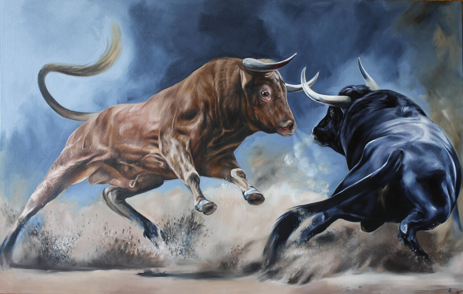 Clash of the titans Marie Madej Original painting for sale
