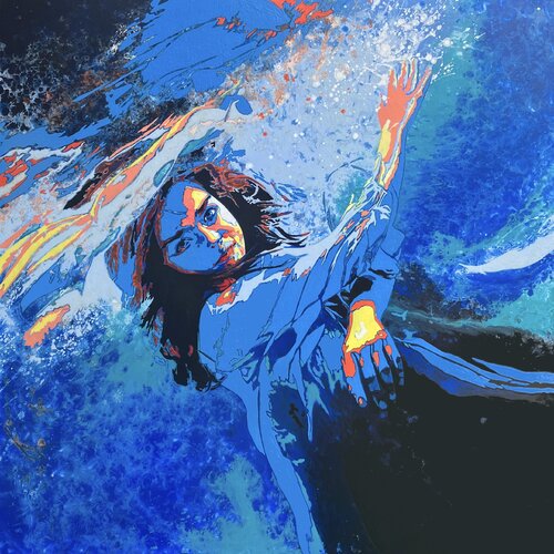 Her life flows clean, with passion, like fresh water. by Kerry A. Inkster, Painting for Sale on Select