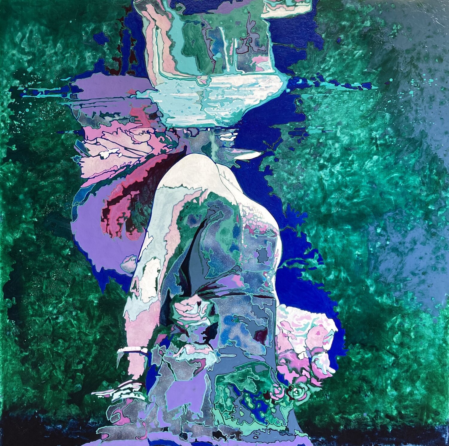 The rose did caper on her cheek, Her bodice rose and fell. Kerry A. Inkster Original painting for sale