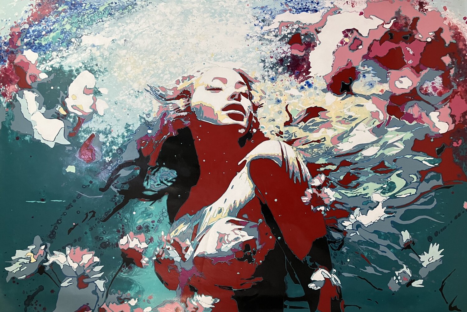Of leaves and trembled blossoms - Extra Large Kerry A. Inkster Original painting for sale