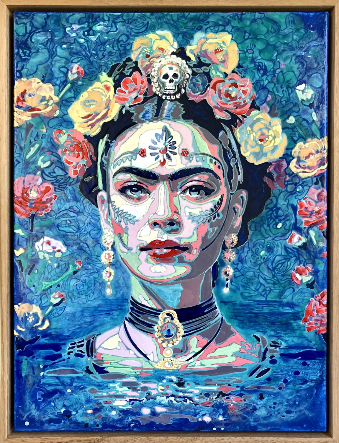 Frida Dia de los Muertos Kerry A. Inkster Original painting for sale