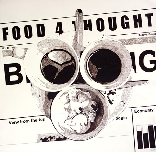 Food 4 Thought by Marit Otto, Drawing for Sale on Select
