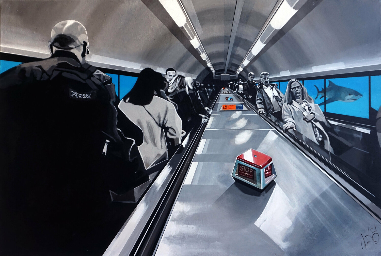Escalator Marit Otto Original painting for sale