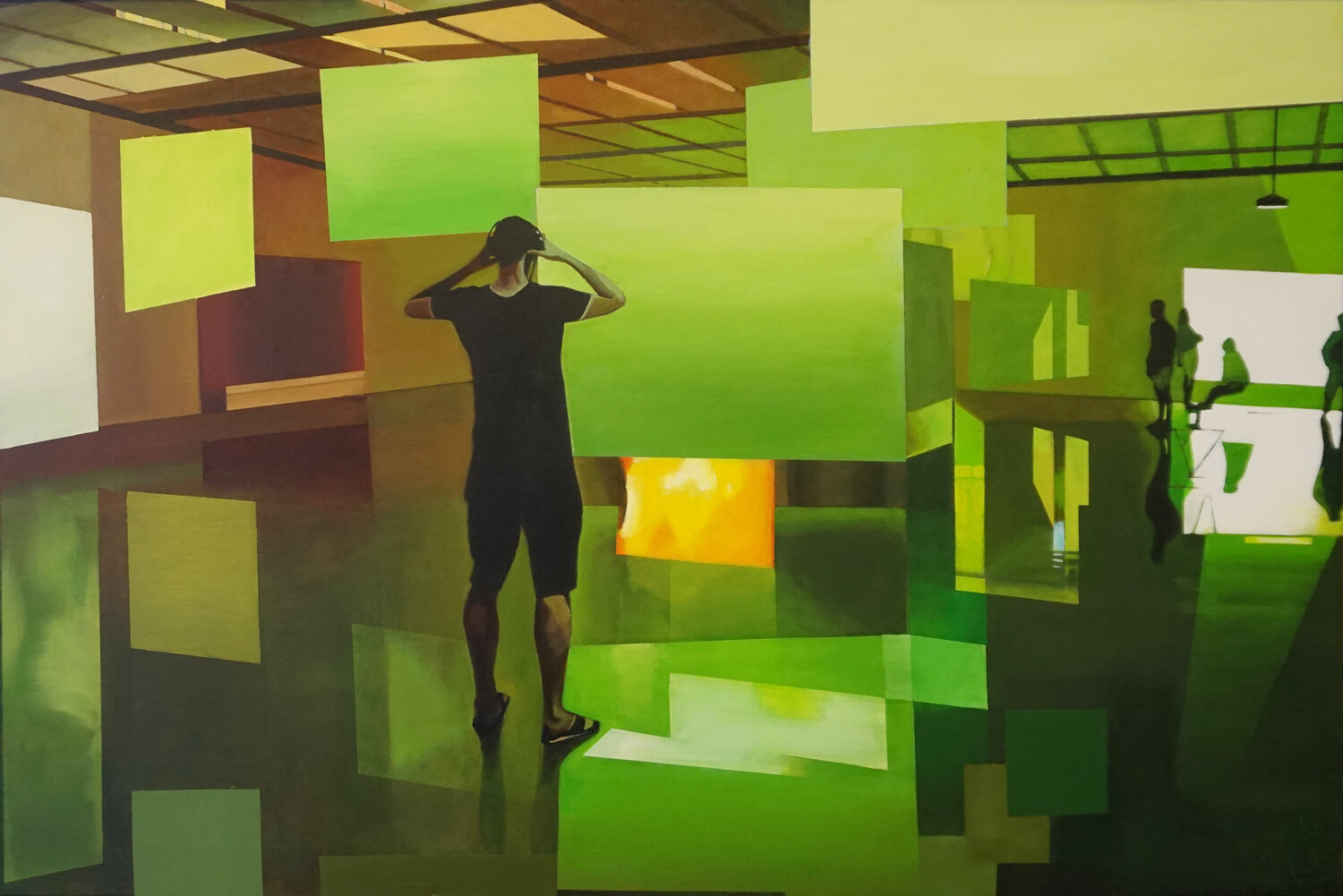 Virgin Screens 02 – Green Marit Otto Original painting for sale