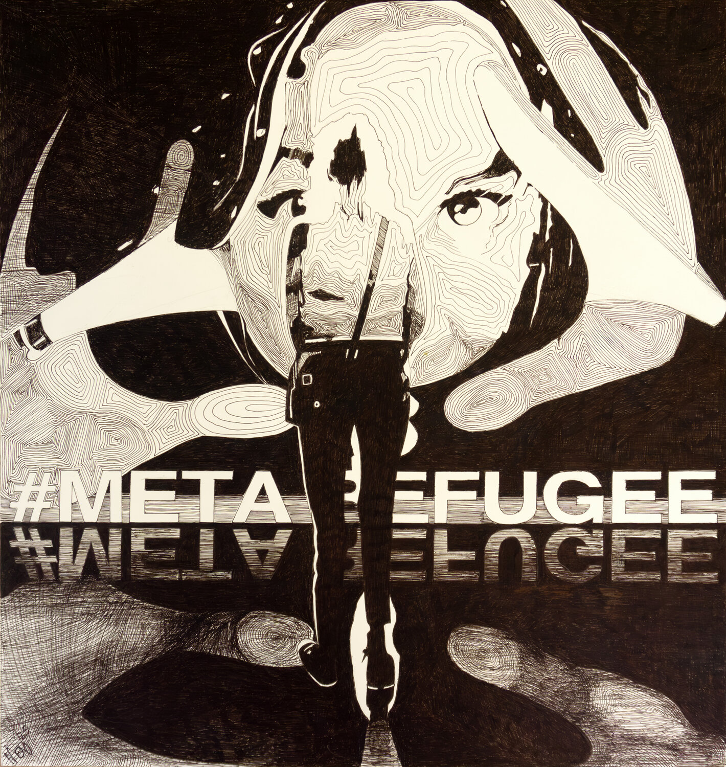 META REFUGEE Marit Otto Drawing for sale