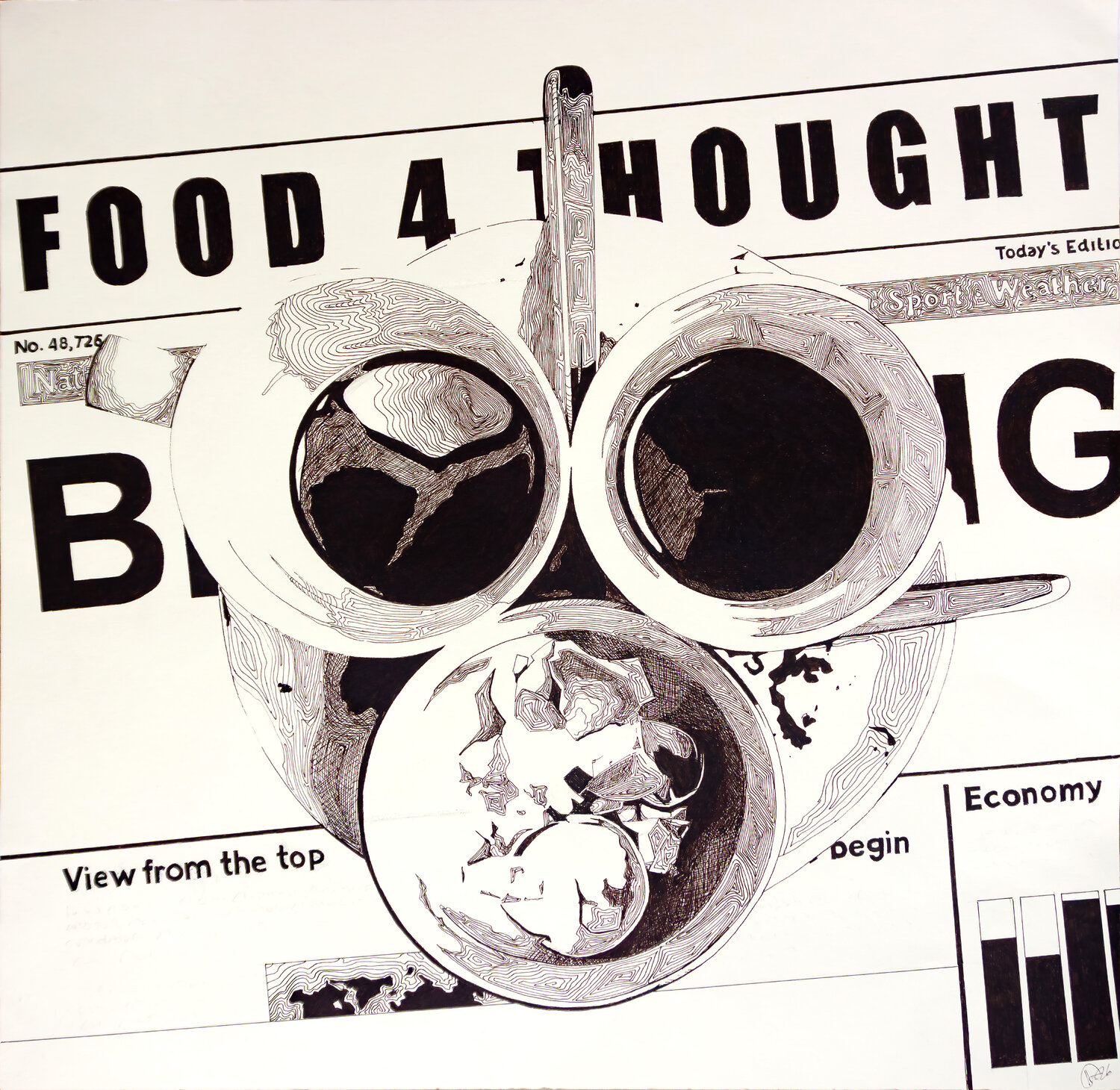 Food 4 Thought Marit Otto Drawing for sale
