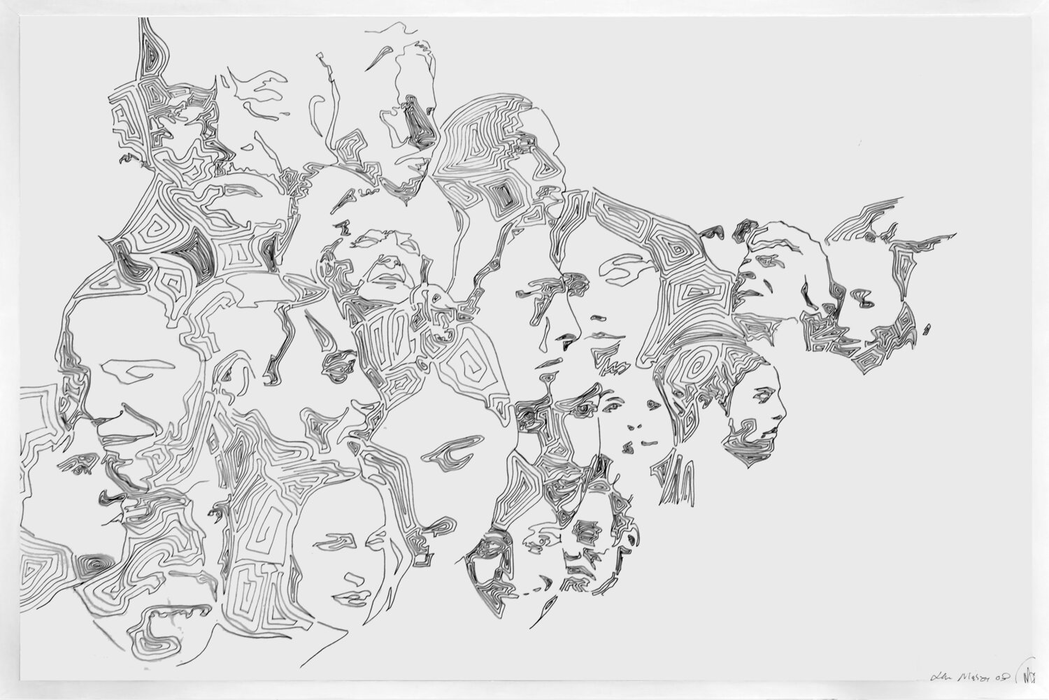 The Masses 03 Marit Otto Drawing for sale