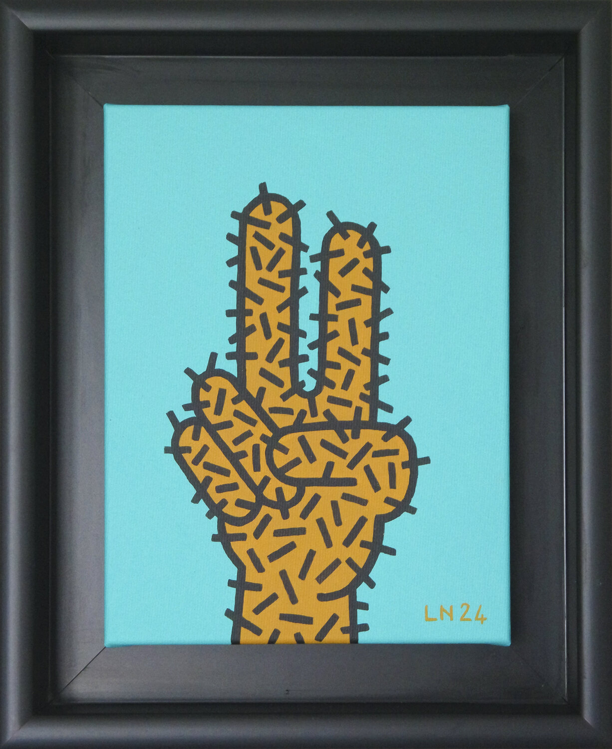 V-Hand turchese Luigi Notarnicola Original painting for sale