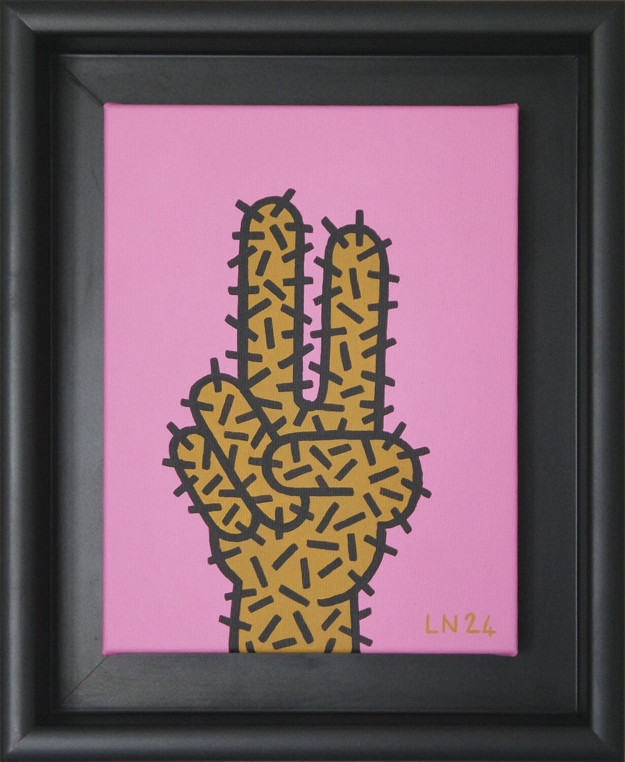 V-Hand rosa Luigi Notarnicola Original painting for sale