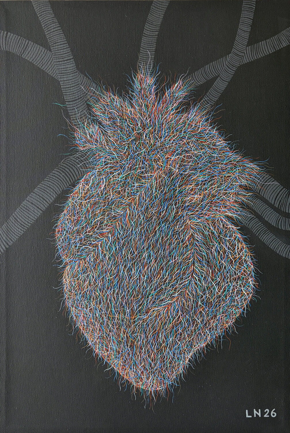 Cuore solitario Luigi Notarnicola Original painting for sale