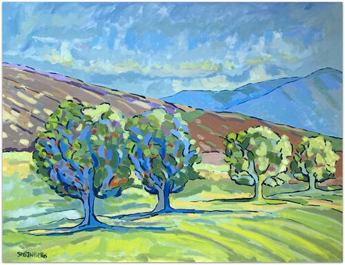 Across the hill by Jacques Sterenberg, Painting for Sale on Select