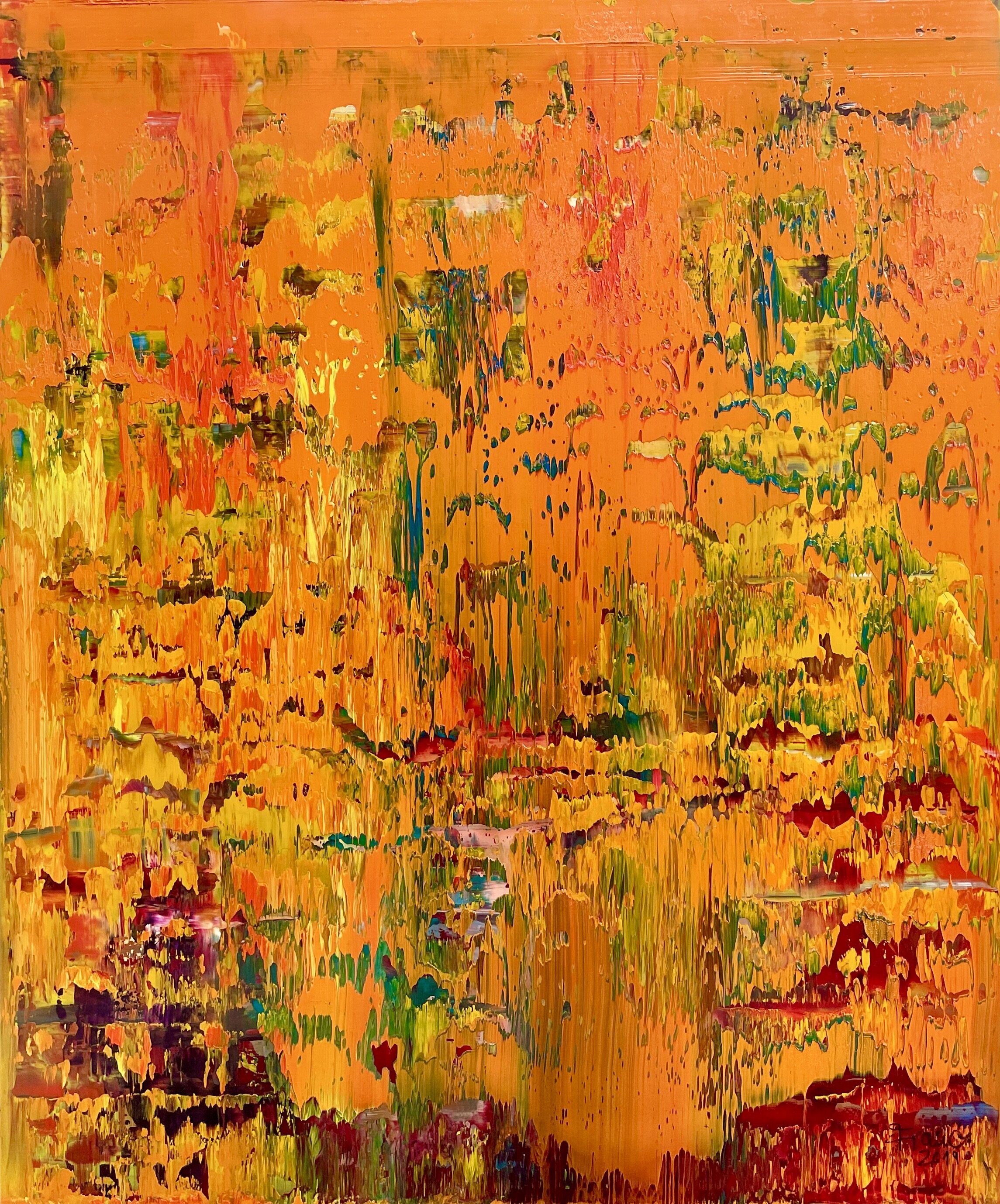 ORANGE ABSTRACT ON PLEXIGLASS