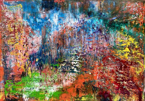 HEAVY RAIN OVER ABSTRACT LANDSCAPE by Ludwig Kranich, Painting for Sale on Select