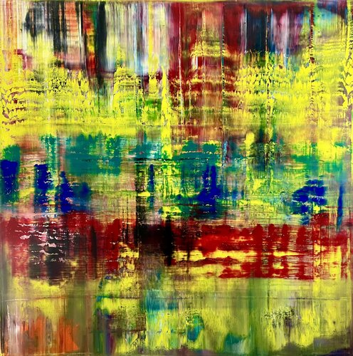 ABSTRAKTES BILD MIT GELB UND ROT by Ludwig Kranich, Painting for Sale on Select