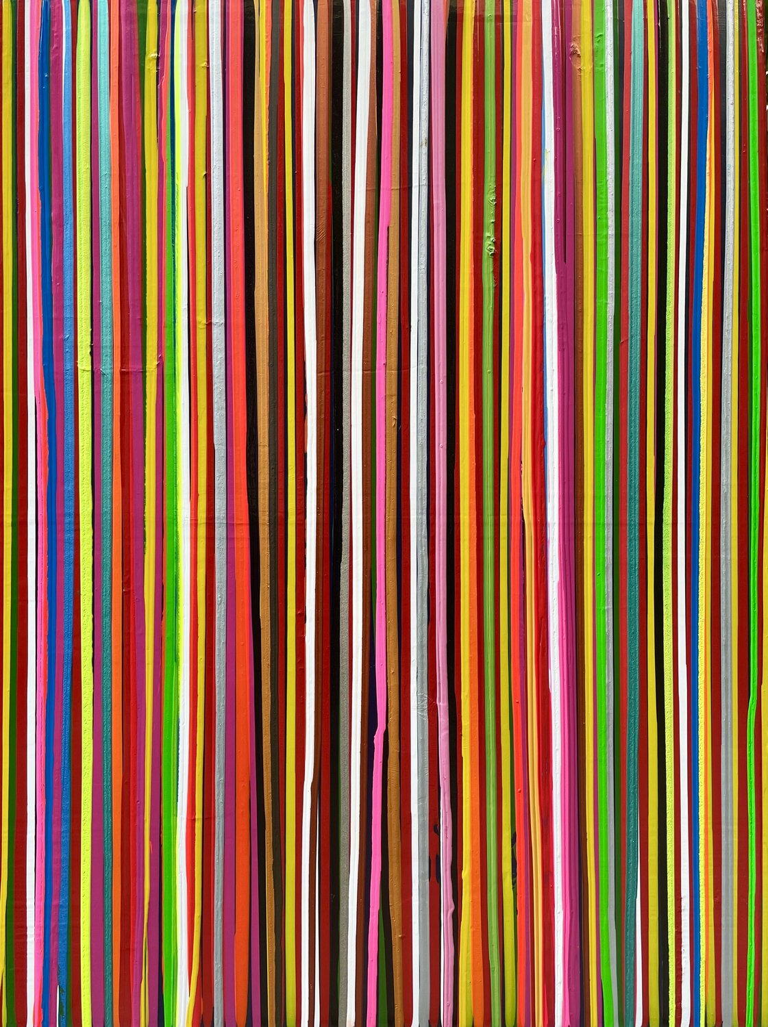 STRIPES ON WOOD Ludwig Kranich Original painting for sale