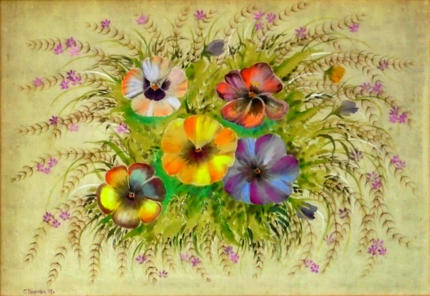 Pansies Serhiy Berezin Original painting for sale